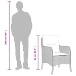 vidaXL Ensemble à manger de jardin coussins 7Pièces Noir Résine tressée