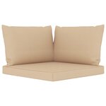 Vidaxl salon de jardin 10 pièces avec coussins beige