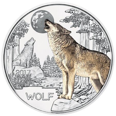 Pièce de monnaie 3 euro Autriche 2017 – Loup