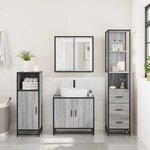 vidaXL Ensemble de meubles de salle de bain 3 Pièces Sonoma gris