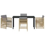 vidaXL Ensemble de salle à manger pour jardin 5 Pièces Beige Poly rotin