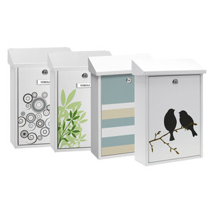 Boîte aux Lettres en Acier sérigraphié  Premium E5608  « Blossom »  Blanc