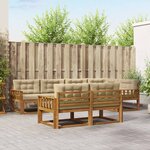 vidaXL Ensemble de canapés d'extérieur 7 Pièces Naturel et Beige