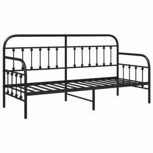vidaXL Cadre de lit de jour avec tête de lit Noir 75 x 190 cm Acier