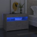 vidaXL Table de chevet avec lumières LED gris béton 60x35x40 cm