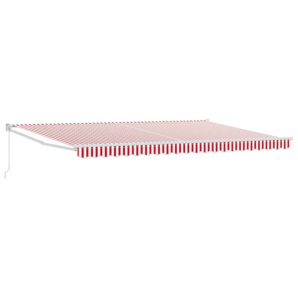 vidaXL Store rétractable manuel rayé rouge et blanc 500x300 cm