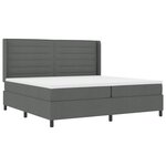 vidaXL Lit à ressorts avec matelas gris foncé 200 x 200 cm en tissu.