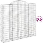 vidaXL Paniers à gabions arqués 6 Pièces 200x50x180/200 cm Fer galvanisé