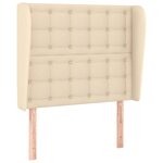 vidaXL Tête de lit avec oreilles Crème 83x23x118/128 cm Tissu