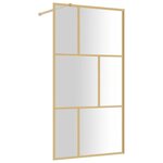 vidaXL Paroi de douche avec verre ESG transparent doré 100x195 cm