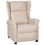 vidaXL Fauteuil inclinable Crème Tissu