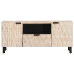 vidaXL Meuble TV avec tiroir Finition Lavage Blanc 105 x 33 x 46 cm