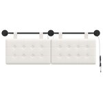 vidaXL Tête de lit suspendue Avec lumière LED Blanc Simili cuir