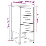 vidaXL Tables de chevet 2 Pièces noir 36x39x78 cm acier