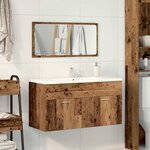 vidaXL Armoire de salle de bain et miroir vieux bois bois d'ingénierie