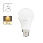 SupraLED - Ampoule LED (A60), culot B22, conso. 5W (eq. 40W), 470 lumens, blanc chaud -  LB470G