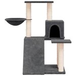 vidaXL Arbre à chat avec griffoirs en sisal Gris foncé 82 cm