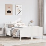 vidaXL Cadre de lit sans matelas blanc 140x190 cm bois de pin massif