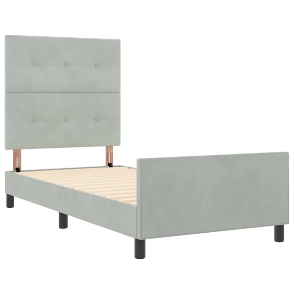 vidaXL Cadre de lit avec tête de lit Gris clair 80 x 200 cm Velours