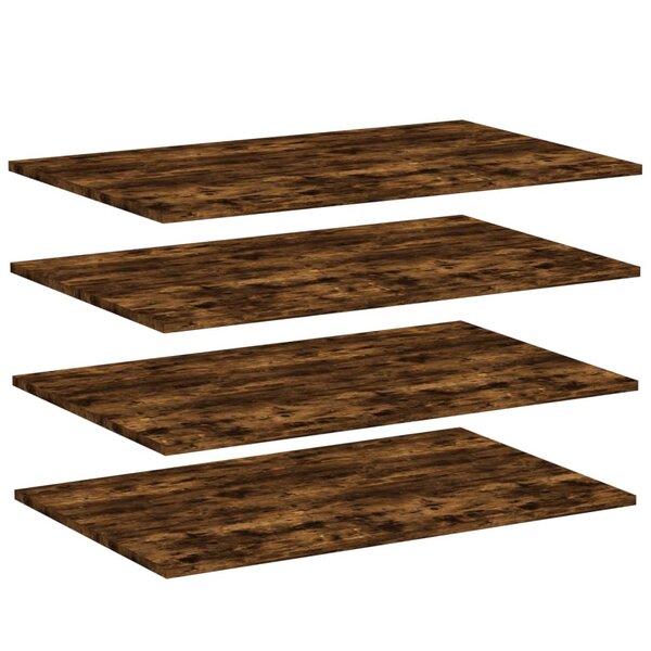 vidaXL Étagères murales 4 Pièces chêne fumé 80x50x1 5cm bois d'ingénierie