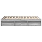 vidaXL Cadre de lit sans matelas sonoma gris 140x190 cm