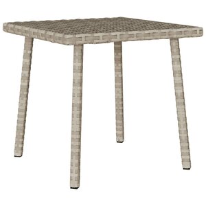 VidaXL Table basse de jardin rectangulaire gris clair résine tressée