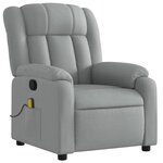 vidaXL Fauteuil de massage inclinable gris clair tissu