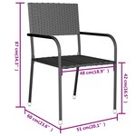 vidaXL Ensemble à manger de jardin 3 Pièces Résine tressée Gris