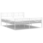 vidaXL Cadre de lit métal avec tête de lit/pied de lit blanc 193x203cm