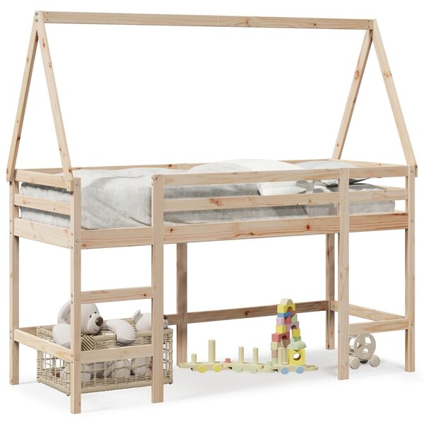 vidaXL Lit superposé avec échelle et toit sans matelas 90x190 cm