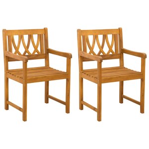 vidaXL Chaises de jardin 2 pc Naturel Bois d'Acacia Massif