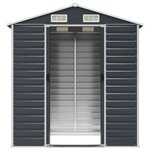 vidaXL Abri de jardin anthracite 191x130x198 cm acier galvanisé