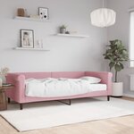 vidaXL Lit de jour avec matelas rose 90x200 cm velours
