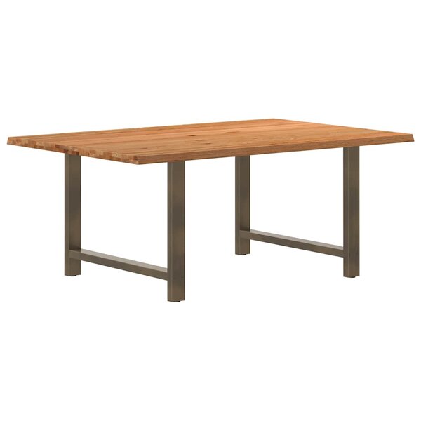 vidaXL Table à manger marron clair bois de chêne massif rectangulaire