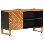 vidaXL Meuble TV marron et noir 80x31 5x46 cm bois massif de manguier