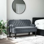 vidaXL Banc avec dossier gris foncé 119 5x64 5x75 cm velours