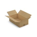 Caisse carton plate brune simple cannelure raja 50x30x15 cm (lot de 20)
