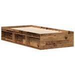 vidaXL Cadre de lit sans matelas vieux bois 90x200 cm bois ingénierie