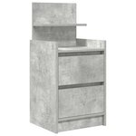 vidaXL Table de chevet avec 2 tiroirs gris béton 38x34x80 cm