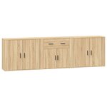 vidaXL Buffets 3 Pièces Chêne sonoma Bois d'ingénierie