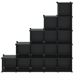 vidaXL Cubes de rangement 15 Pièces Noir PP
