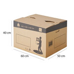 Lot de 10 cartons de déménagement à fond automatique - 120L - 60x50x40cm - made in france - certifiés fsc 70  - pack & move