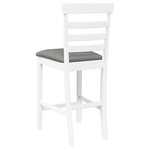 vidaXL Tabourets de bar avec coussins 2 Pièces blanc bois massif d'hévéa