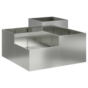 vidaXL Cache-pot de jardin Argent 80 x 80 x 48 cm Acier galvanisé