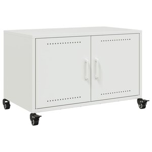 vidaXL Meuble TV blanc 68x39x43 5 cm acier
