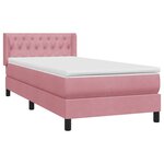 vidaXL Sommier à lattes de lit avec matelas rose 90x210 cm velours