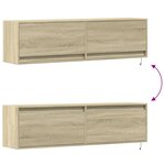 vidaXL Meuble TV mural avec lumières LED chêne sonoma 140x31x38 cm