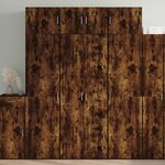 vidaXL Buffet haut chêne fumé 70x42 5x185 cm bois d'ingénierie