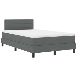 vidaXL Lit à ressorts avec matelas Gris foncé 120 x 200 cm tissu