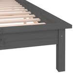 vidaXL Cadre de lit à LED sans matelas gris 120x190 cm bois massif